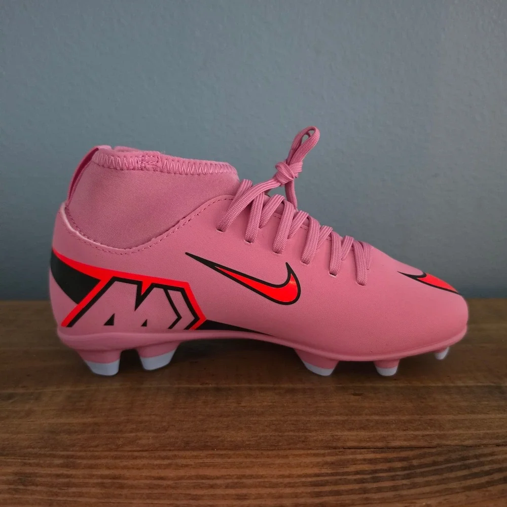 Nike Kids Soccer Cleats Jr Superfly 10 Club FG/MG  Pink Magic Flamingo 1Y